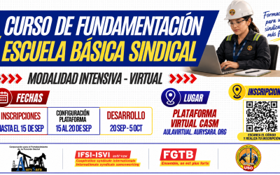 Curso de Fundamentación y Escuela Básica Sindical: inscripciones abiertas para formación virtual intensiva